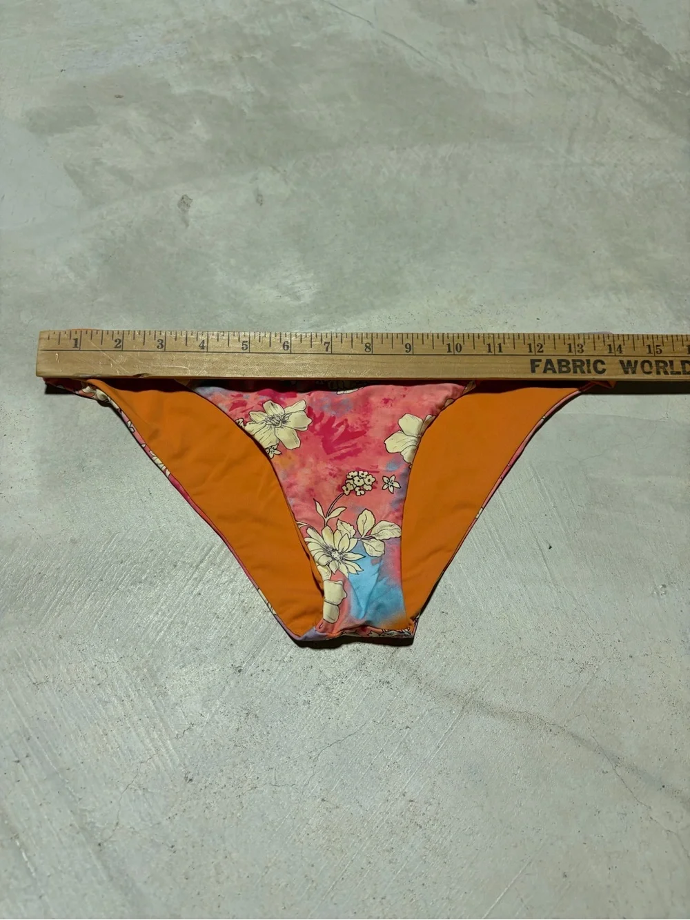 Kikirio Floral Bikini Bottom - Orange & Pink Floral small